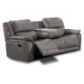 Albrun 3 Seater Electric Reclining Sofa With Dropdown Tray Faux Suede Dark Grey