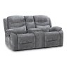 Beginish 2 Seater Manual Reclining Sofa With Console Fabric Grey