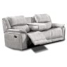 Albrun 3 Seater Electric Reclining Sofa With Dropdown Tray Faux Suede Light Grey
