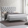 Cruz Double (135cm) Bedstead Fabric Light Grey & Orchid Mattress Bed Bundle