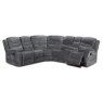 Beginish 5 Seater Manual Reclining Corner Sofa With Central Console Fabric Grey