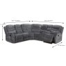 Beginish 5 Seater Manual Reclining Corner Sofa With Central Console Fabric Grey Dimensions 