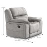 Albrun Electric Reclining Armchair Faux Suede Light Grey Dimensions