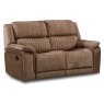 Albrun 2 Seater Manual Reclining Sofa Faux Suede Light Brown