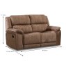 Albrun 2 Seater Manual Reclining Sofa Faux Suede Light Brown Dimensions