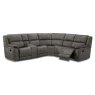 Albrun 5 Seater Electric Reclining Corner Sofa With Console Faux Suede Dark Grey