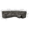 Albrun 5 Seater Electric Reclining Corner Sofa With Console Faux Suede Dark Grey Dimensions