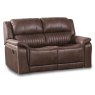 Albrun 2 Seater Manual Reclining Sofa Faux Suede Dark Brown