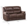 Albrun 2 Seater Manual Reclining Sofa Faux Suede Dark Brown Dimensions
