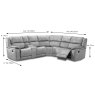 Albrun 5 Seater Electric Reclining Corner Sofa With Central Console Faux Suede Light Grey Dimensions
