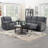 Albrun Electric Reclining Armchair Faux Suede Dark Grey Lifestyle