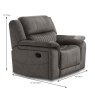 Albrun Electric Reclining Armchair Faux Suede Dark Grey Dimensions