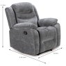 Beginish Manual Reclining Armchair Fabric Grey