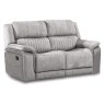 Albrun 2 Seater Electric Reclining Sofa Faux Suede Light Grey
