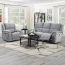 Albrun 2 Seater Electric Reclining Sofa Faux Suede Light Grey Lifestyle