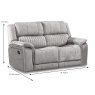 Albrun 2 Seater Electric Reclining Sofa Faux Suede Light Grey Dimensions
