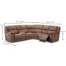 Albrun 5 Seater Manual Reclining Corner Sofa With Central Console Faux Suede Light Brown Dimensions
