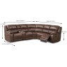 Albrun 5 Seater Manual Reclining Corner Sofa With Central Console Faux Suede Dark Brown Dimensions