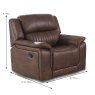 Albrun Manual Reclining Armchair Faux Suede Dark Brown