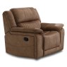 Albrun Manual Reclining Armchair Faux Suede Light Brown