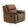 Albrun Manual Reclining Armchair Faux Suede Light Brown Dimensions