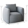 Chios Swivel Armchair Fabric Grey Dimensions