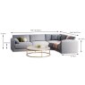 Chios Modular 4+ Seater Corner Sofa LHF/RHF Fabric Grey Dimensions