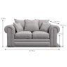 Oceanus 2 Seater Scatter Back Sofa Fabric A Dimensions