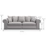 Oceanus 4 Seater Scatter Back Sofa Fabric A Dimensions