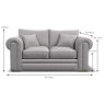 Oceanus 2 Seater Standard Back Sofa Fabric A Dimensions