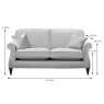 Parker Knoll Eastbury 3 Seater Standard Back Sofa Fabric B Dimensions