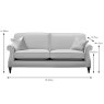 Parker Knoll Eastbury 3.5 Seater Standard Back Sofa Fabric B Dimensions