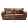 Paradiso 2.5 Seater Sofa Leather Category 30 Dimensions