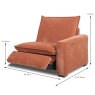Calais Modular 1 Seater Electric Reclining Arm RHF With USB Port Fabric Dimensions