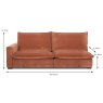Calais Modular 2.5 Seater Sofa Arm LHF Fabric Dimensions