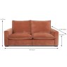 Calais 2 Seater Electric Reclining Sofa With USB Port Fabric Dimensions