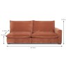 Calais Modular 2.5 Seater Sofa Arm RHF Fabric Dimensions