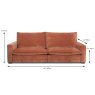 Calais 2.5 Seater Sofa Fabric Dimensions