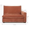 Calais Modular 1.5 Seater Arm RHF Fabric Dimensions