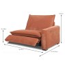 Calais Modular 1.25 Seater Electric Reclining Arm RHF With USB Port Fabric Dimensions