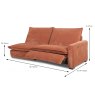 Calais Modular 2.5 Seater Electric Reclining Sofa Arm RHF With USB Port Fabric Dimensions