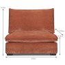 Calais Modular 1.5 Seater No Arms Fabric Dimensions