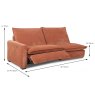 Calais Modular 2.5 Seater Sofa Electric Reclining Arm LHF With USB Port Fabric Dimensions