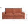 Calais 2 Seater Sofa Fabric Dimensions