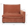 Calais Modular 1.25 Seater Arm RHF Fabric Dimensions
