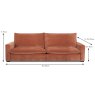 Calais 3 Seater Electric Reclining Sofa With USB Port Fabric Dimensions