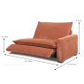 Calais Modular 1.5 Seater Electric Reclining Arm RHF With USB Port Fabric Dimensions