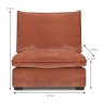 Calais Modular 1.25 Seater No Arms Fabric Dimensions