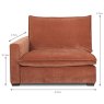 Calais Modular 1.25 Seater Arm LHF Fabric Dimensions