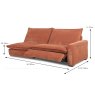 Calais Modular 3 Seater Electric Reclining Sofa Arm RHF With USB Port Fabric Dimensions